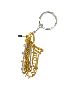 Wire Art Walker - Baritone Saxophone Keychain